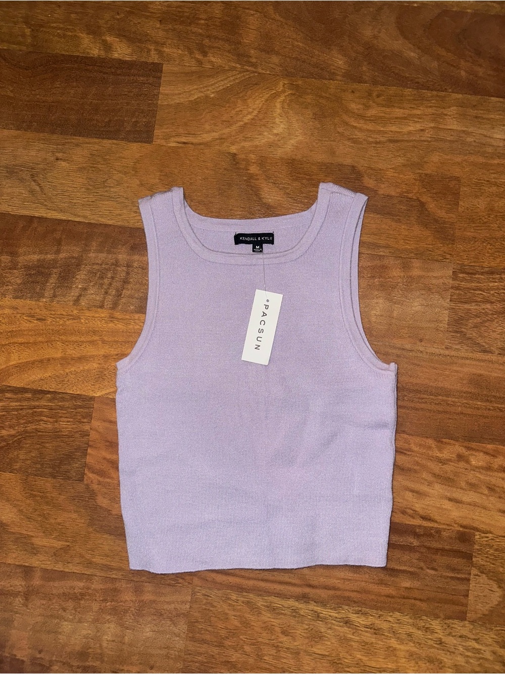 Kendall & Kylie Lilac Ribbed Tank Top